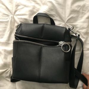 DOLLS KILL BLACK ZIPPER BACKPACK SHOULDER BAG